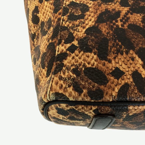 MCM Project Shopper Visetos Leopard Print Tote - Picture 8 of 11